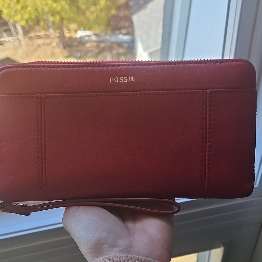 Fossil Red Leather Wallet